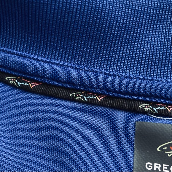Greg Norman for Tasso Elba Mens Blue Short Sleeve Five Iron Golf Polo Si… - Picture 7 of 14